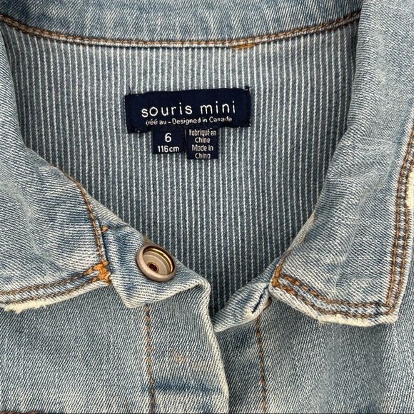 SOURIS MINI Girls Embroidered Jean Jacket with Patches button down size: 6 - Picture 9 of 12
